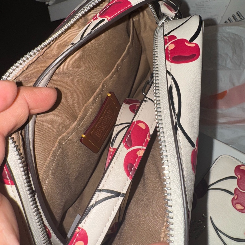 Coach Cherry Print Cream Crossbody Bag Set - Picture 2 of 4